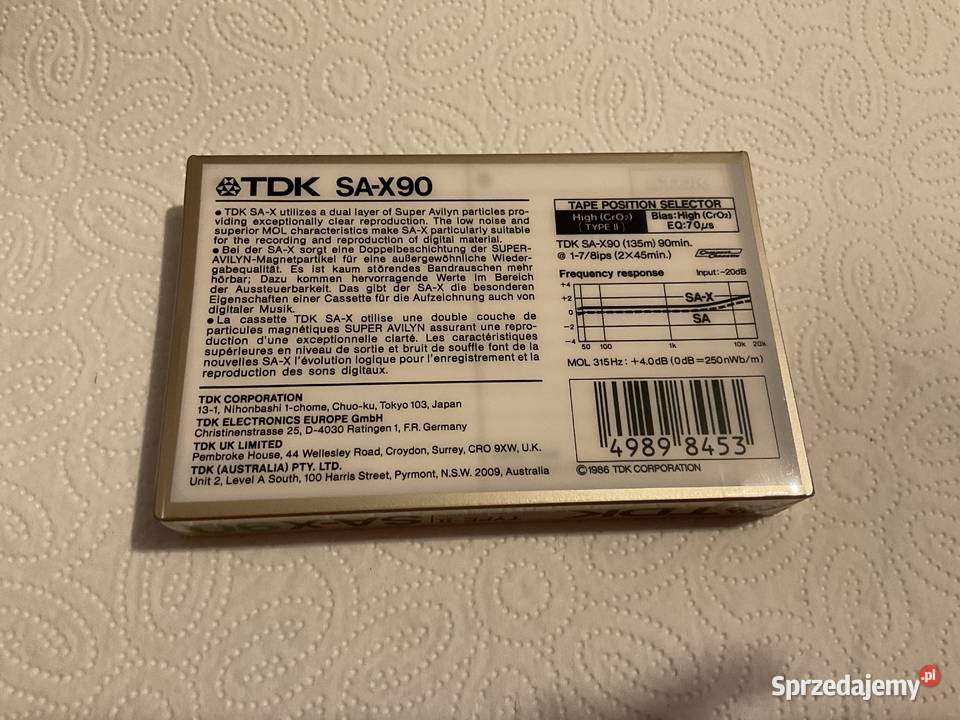 Kaseta TDK SAX 90 1986 Sosnowiec
