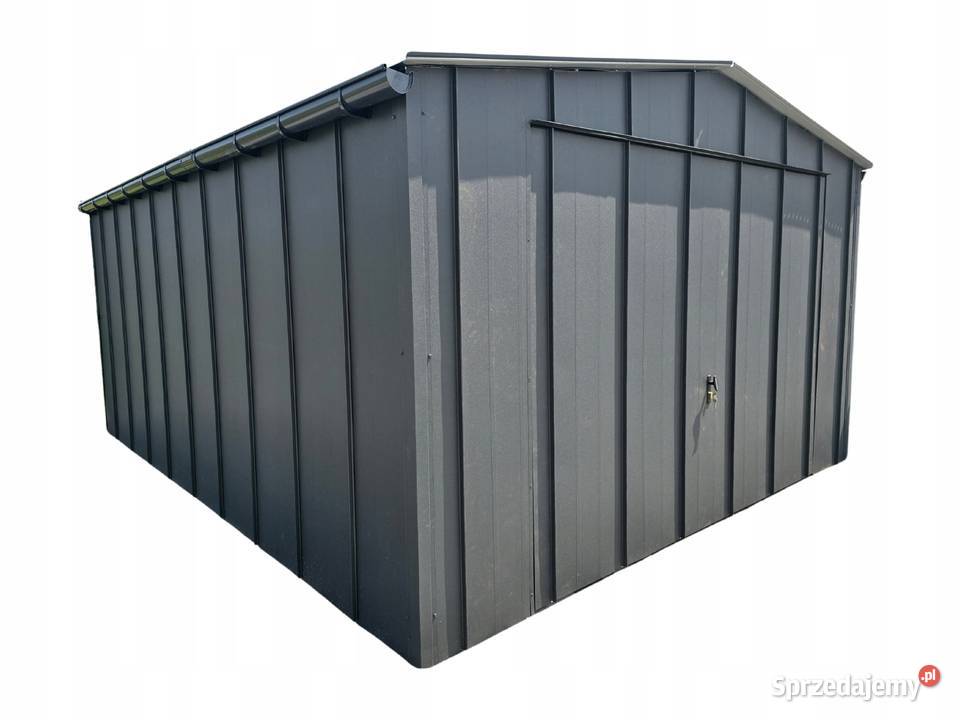 Garaż blaszany 4x6 na rąbek grafitowy dach Jodłownik