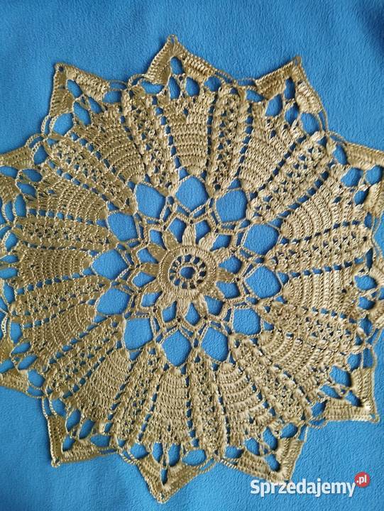 Serweta złota średnica 37 nowa rękodzieło Wrocław