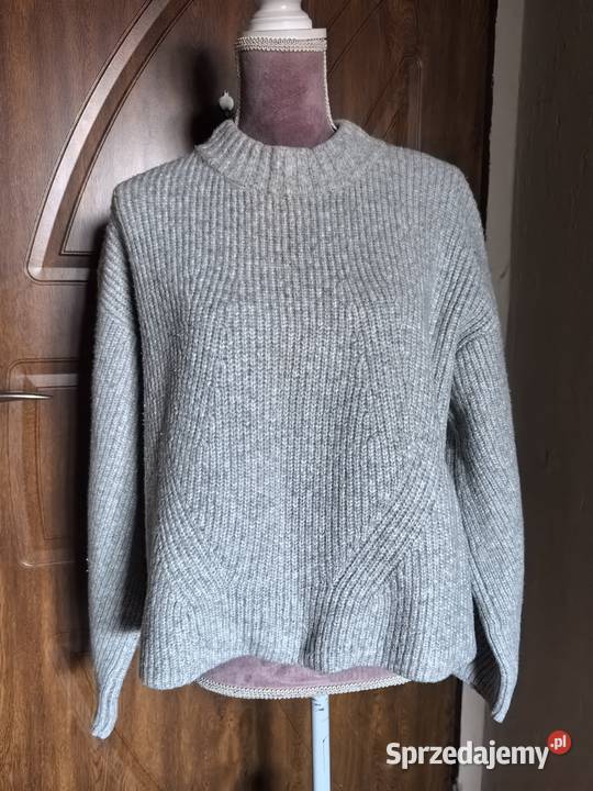 Sweter damski rozmiar M gruby szary HM Wrocław