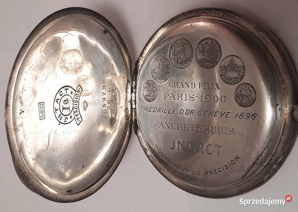 Stary Srebrny Zegarek Kieszonkowy INTACT Gliwice sprzedam