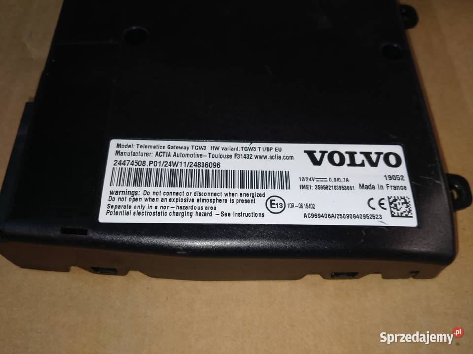 VOLVO FH4 FH5 STEROWNIK TELEMATYKI GATEWAY TGW 3 Kargowa