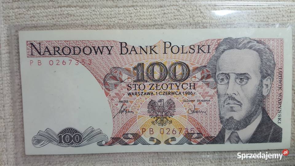 100 Złotych 1986 PB błędodruk Warszawa