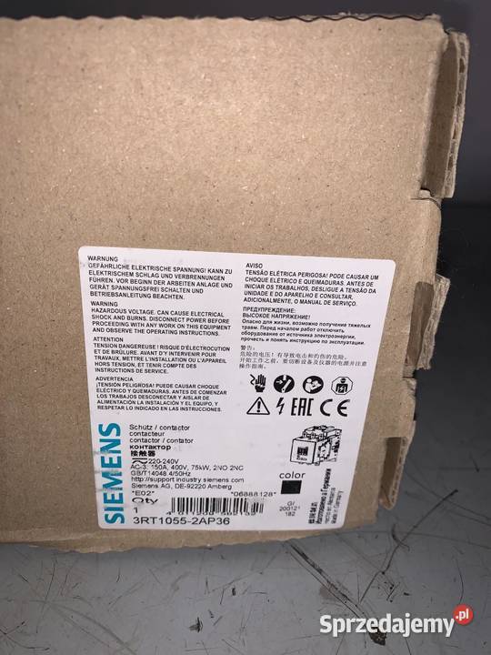 Siemens 3RT10552AP36 Contactor 75kW Pozostałe Dom i Ogród mazowieckie
