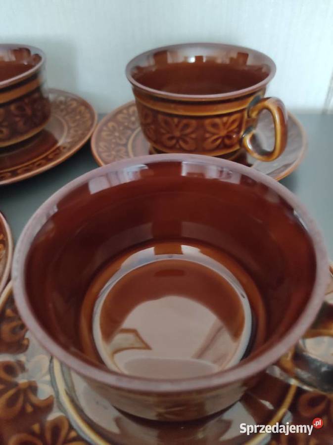Filiżanki spodki fason Werina porcelit Pruszków