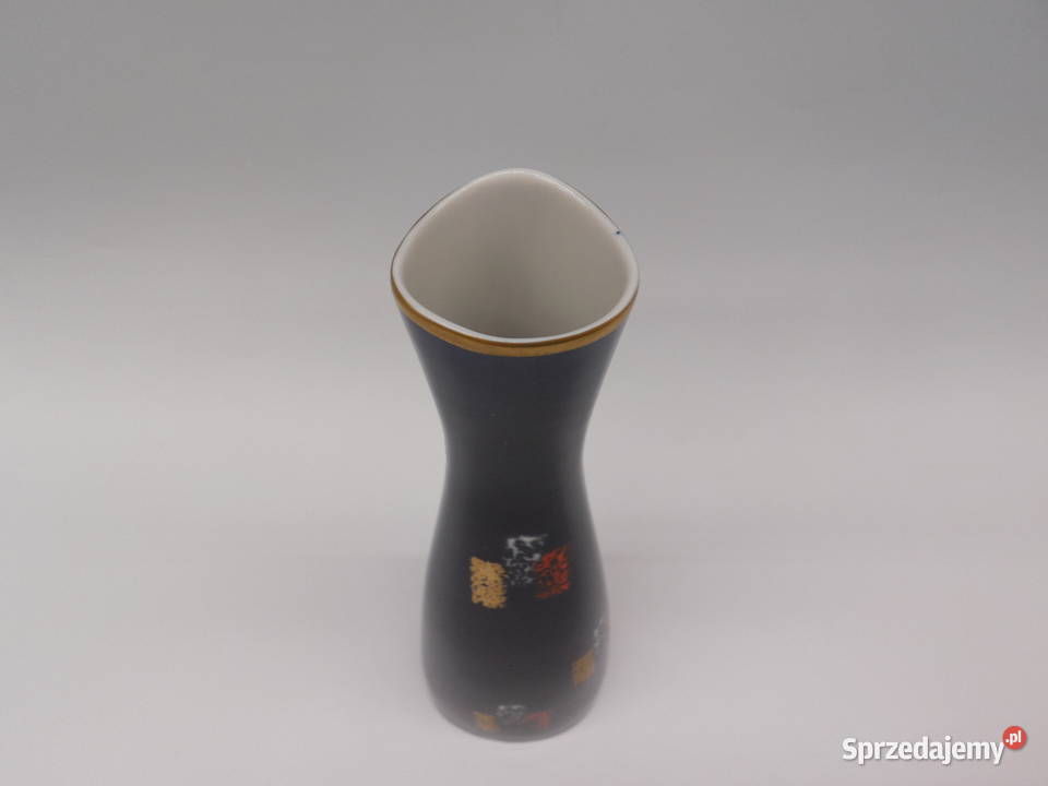Wazon Porcelanowy ECHT KOBALT Złoto MidCentury Porcelana i szkło Raszków