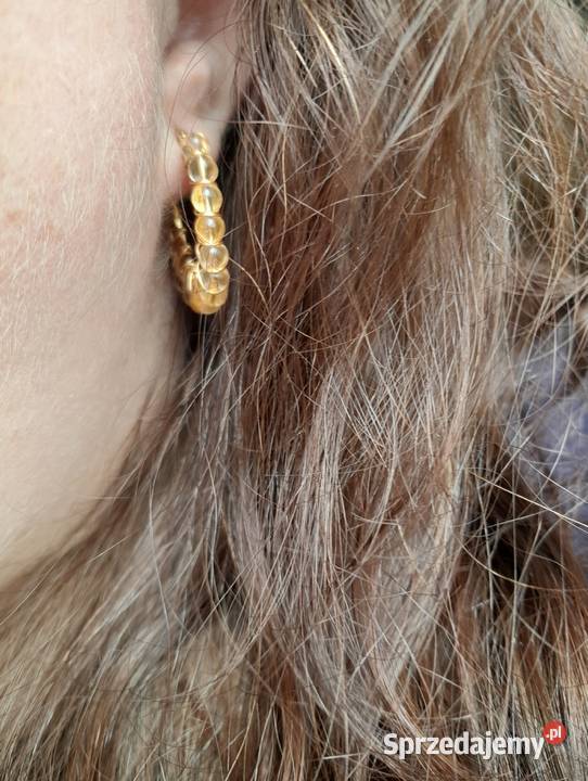 Pozłacane kolczyki z cytrynem Kozienice