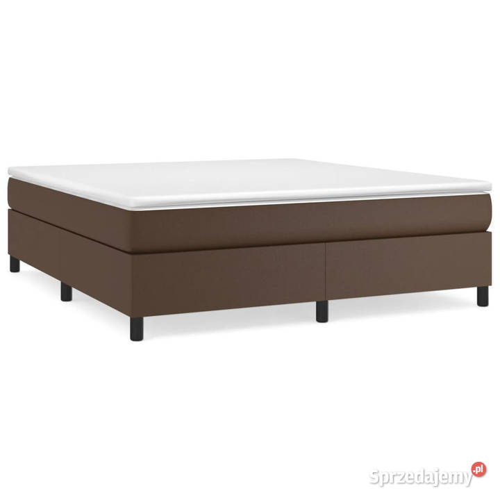 Rama łóżka brązowe sztuczna skóra 160x200 Łóżka mazowieckie