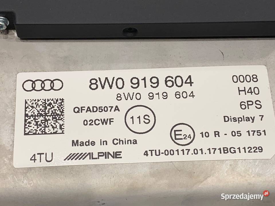 WYŚWIETLACZ AUDI A4 B9 8W0919604 EKRAN MONITOR Liczniki i zegary podkarpackie