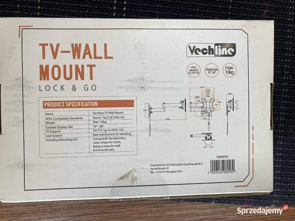 Uchwyt TV Kamper przyczepa łódź blokada Siedlce