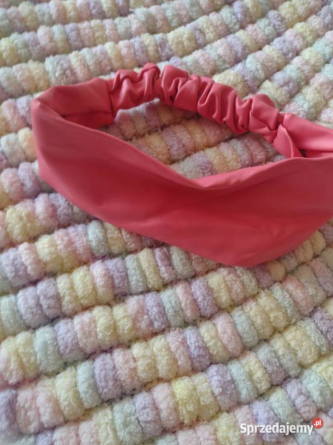 ZARA Skórzana różowa opaska na głowę Dla kobiet