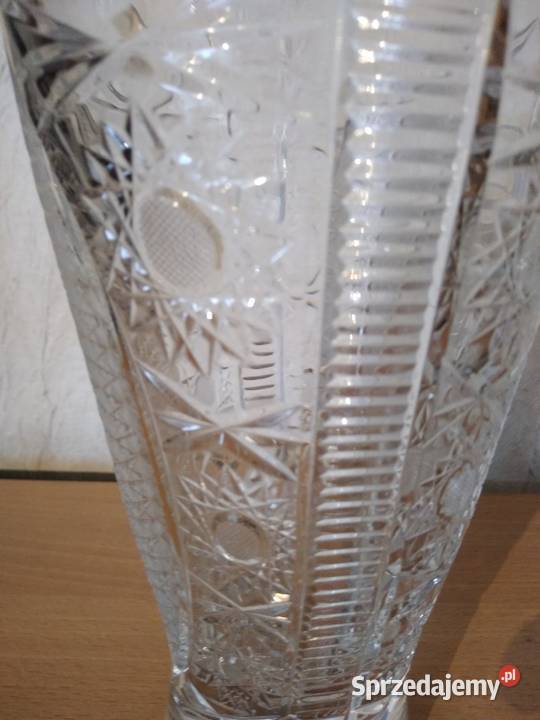 Stary kryształowy wazon zabytek z czasó PRL Dąbrowa Górnicza