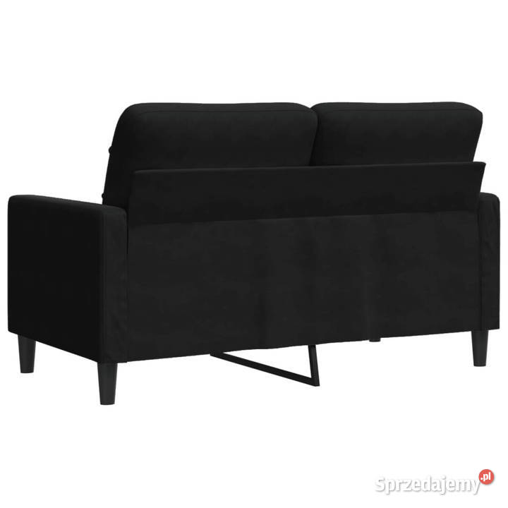 Sofa 2osobowa czarna 120 tapicerowana aksamitem