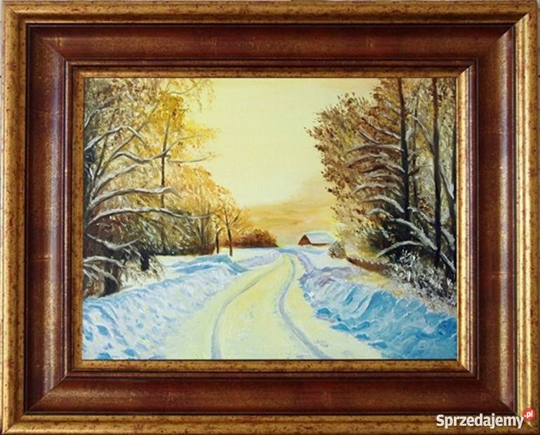 Obraz olejny Pejzaż zimowy