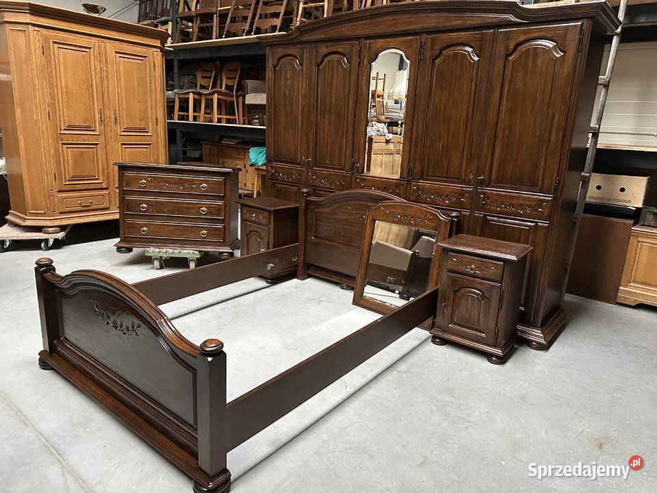 Piękna dębowa sypialnia łóżko 140 szafki komoda Sławoszewek
