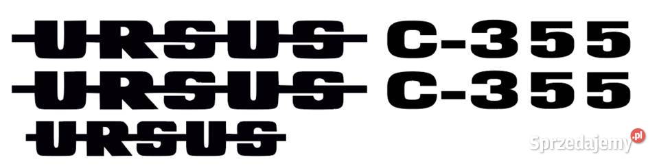 Naklejka napis czarna Ursus 355 bez tła Kamionna