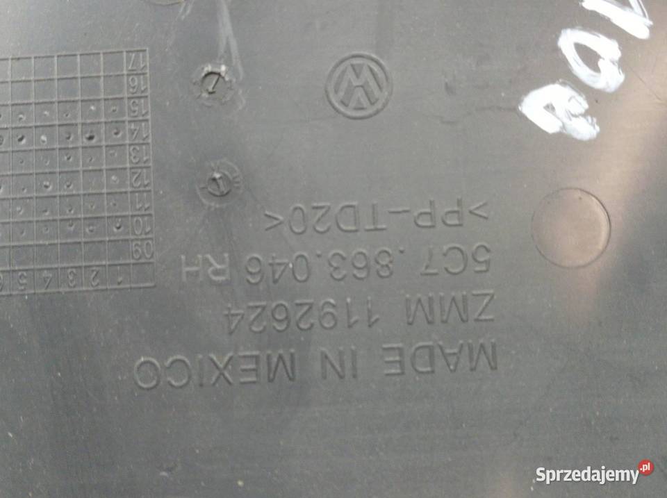 TUNEL ŚRODKOWY PODŁOKIETNIK 5C SKÓRA VW