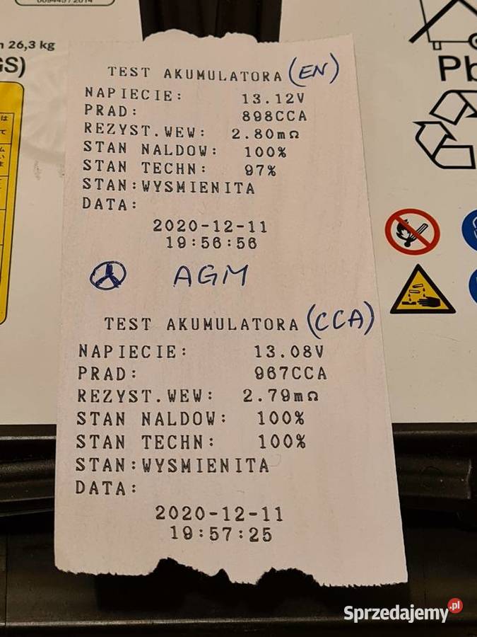 Akumulator Mercedes AGM 92Ah 850A oryginał IGŁA akumulatory Wrocław