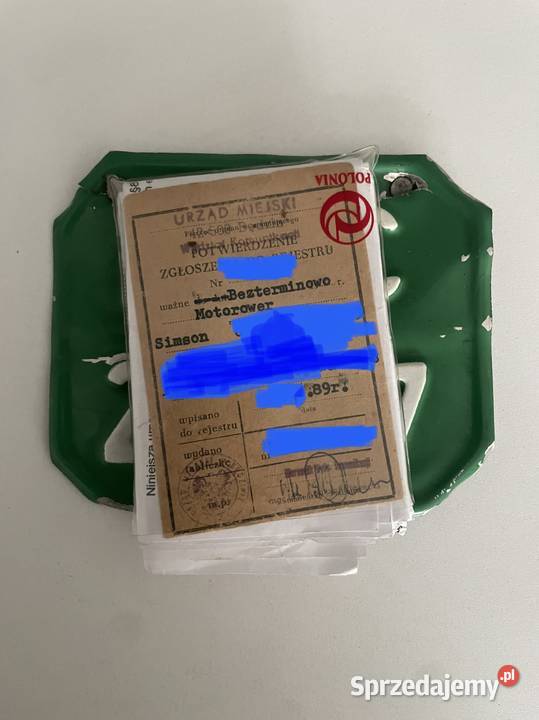 Rama dokumenty papiery Simson s51 1989r