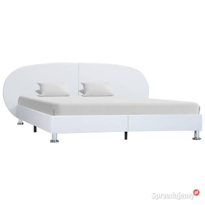 vidaXL Rama łóżka, biała, sztuczna skóra, 285410