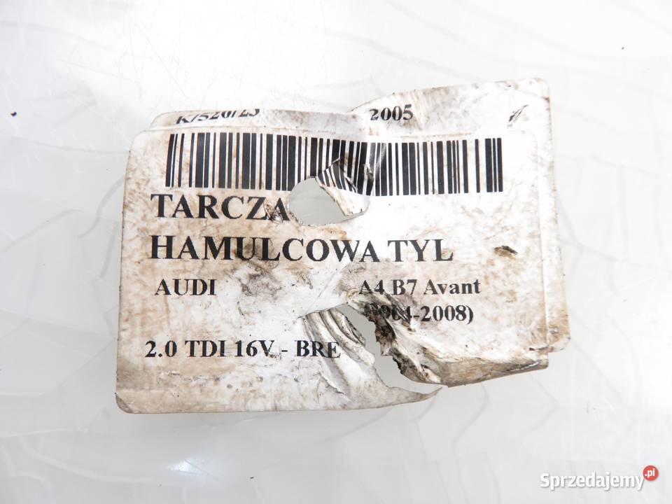 2X TARCZA HAMULCOWA TYŁ AUDI A4 B7 20 TDI 245 MM małopolskie