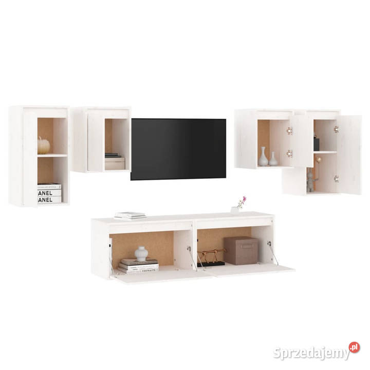 Szafki pod TV 6 białe lite drewno sosnowe Warszawa sprzedam