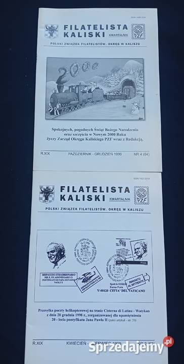 Kwartalnik Filatelista Kaliski numery 2 62 i 4 Koźminek