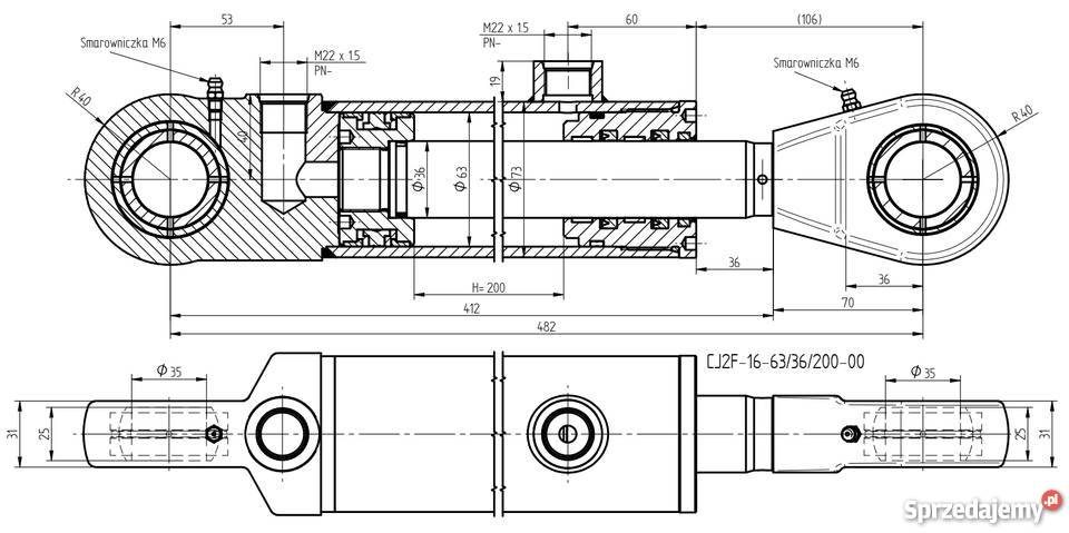 Siłownik CJ2F 63x36 200 z zaworem regulowanym 38 Pozostałe Solec Kujawski