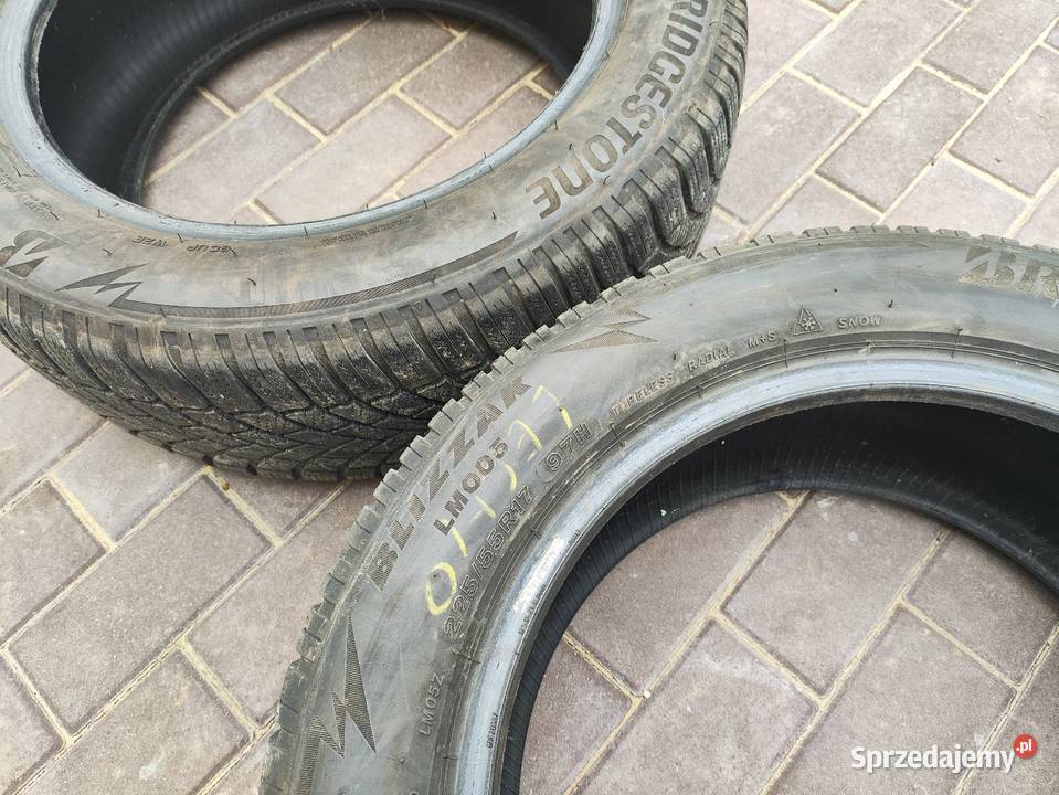 2 opony zimowe Bridgestone 22555 r17 bieżnik 6mm Samochodowe Piłatka sprzedam