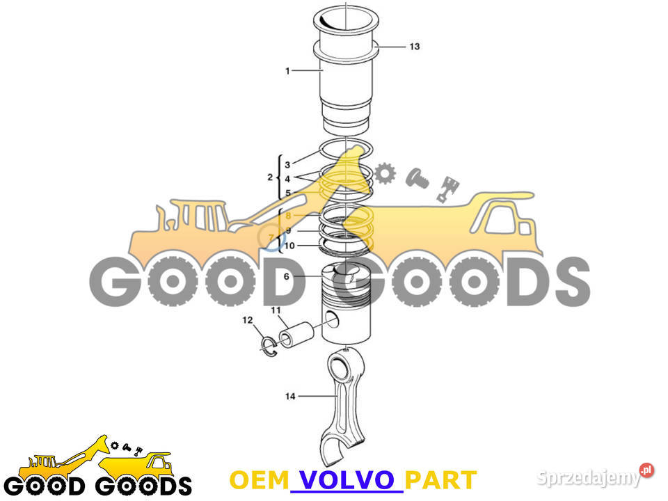 VOLVO PIERŚCIENIE TŁOKOWE TAMD122 TD123 276167 Władysławów