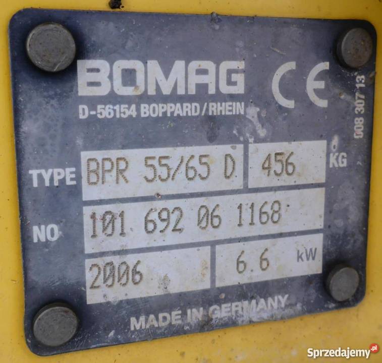 Zagęszczarka BOMAG BPR 5052D3 534 2005 Hatz 58kW Kraków sprzedam