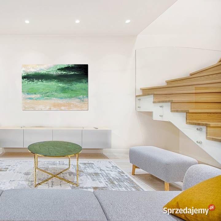 Zielona polana nowoczesny obraz abstrakcyjny do Malbork sprzedam