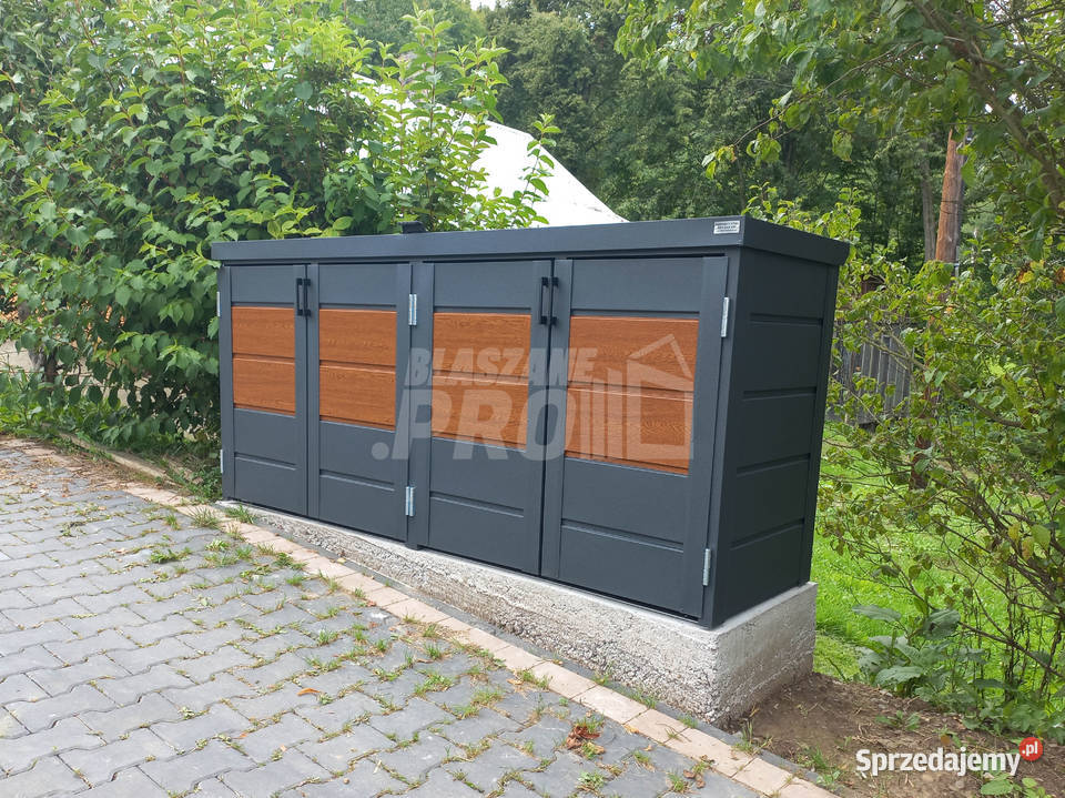 Zabudowa koszy na śmieci wiata śmietnikowa Ciechanów