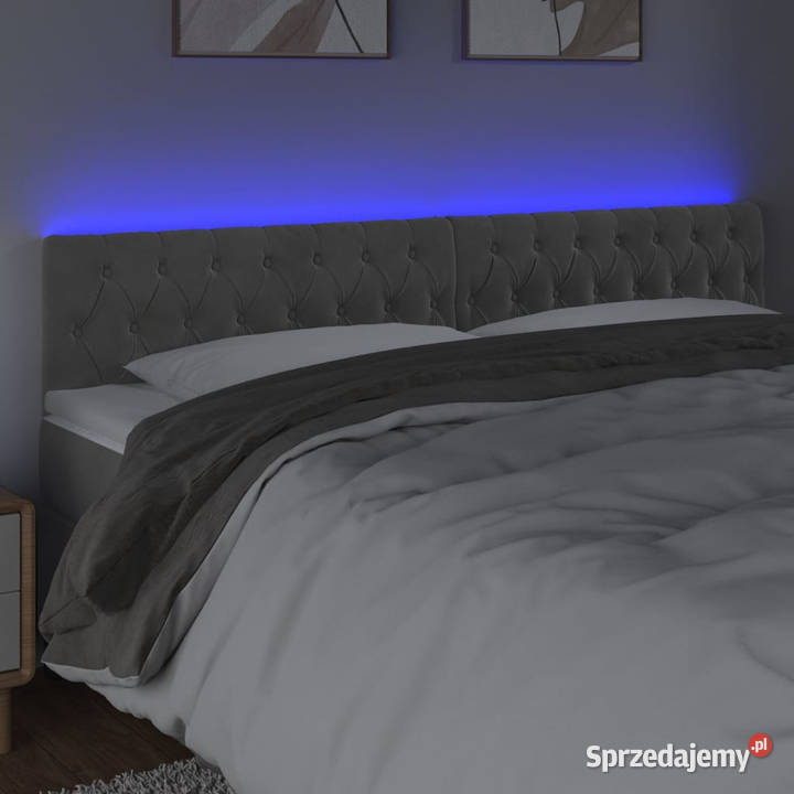 Zagłówek do łóżka z LED jasnoszary 200x7x7888 Warszawa