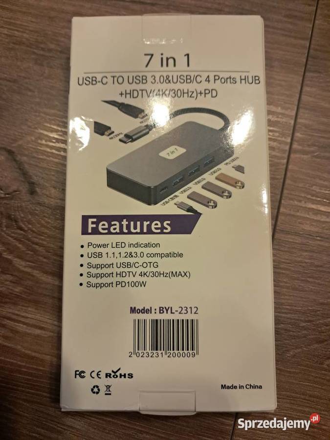 nowy adapter usb 7w1 model BYL2312 brak paragonu świętokrzyskie Sandomierz