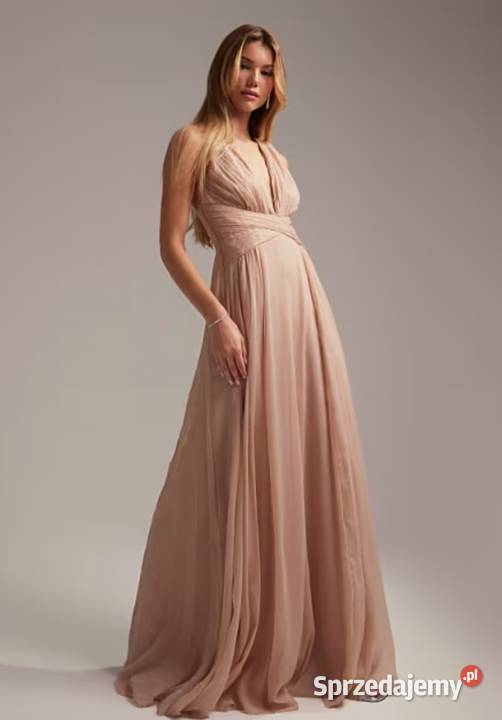 długa beżowa sukienka firmy asos design nowa ASOS Spódnice i sukienki sprzedam