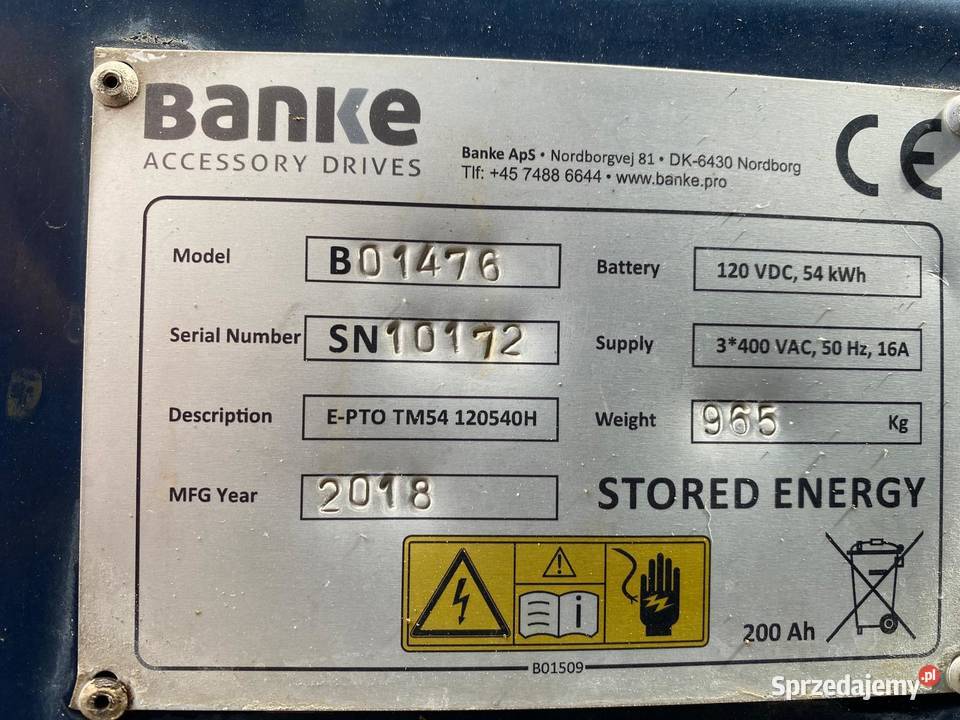 Magazyn energi przystawka PTO elektryczna 54 KW