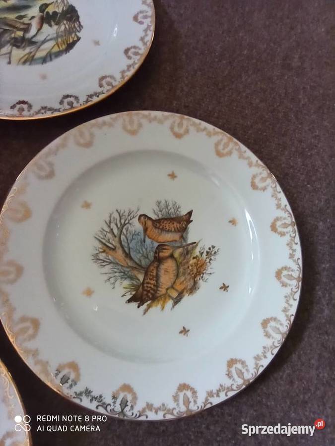 Serwis z ptakami Limoges Francja Porcelana i szkło Gdańsk