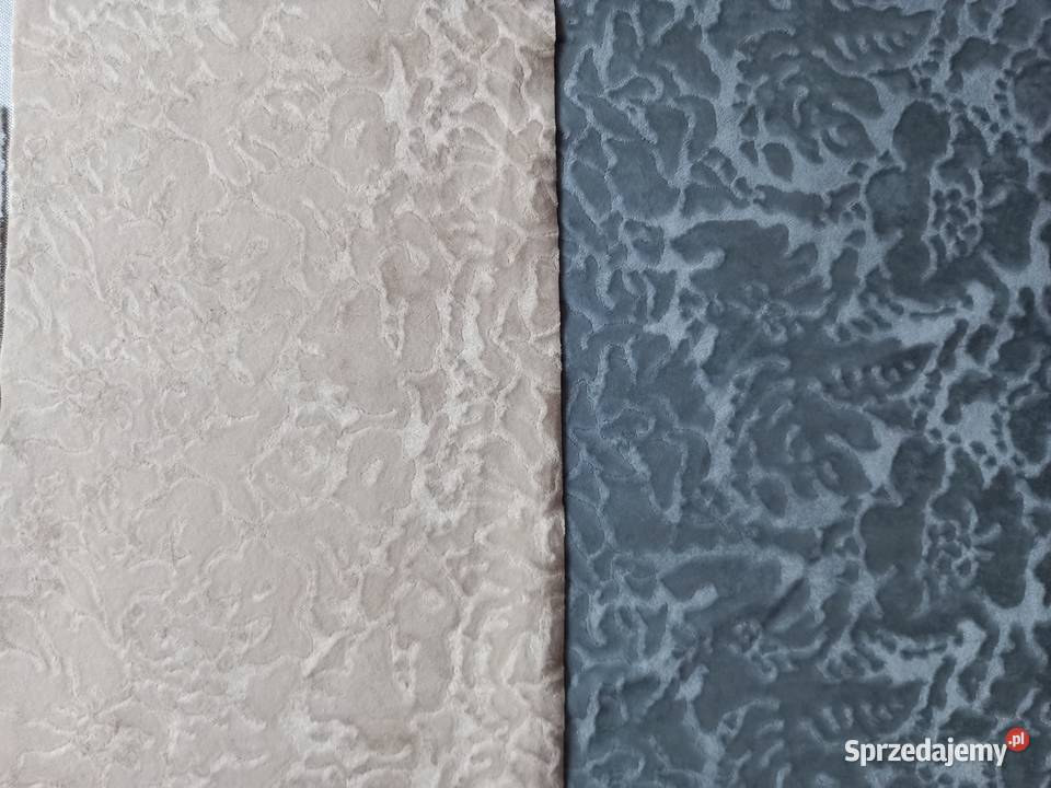 Tkanina obiciowa dekoracyjna flok plusz materiał Niekłań Mały