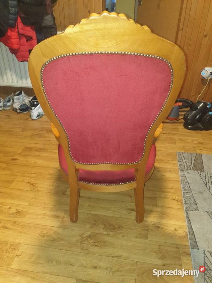 Antyczny secesyjny fotel drewniany 62cm Piła