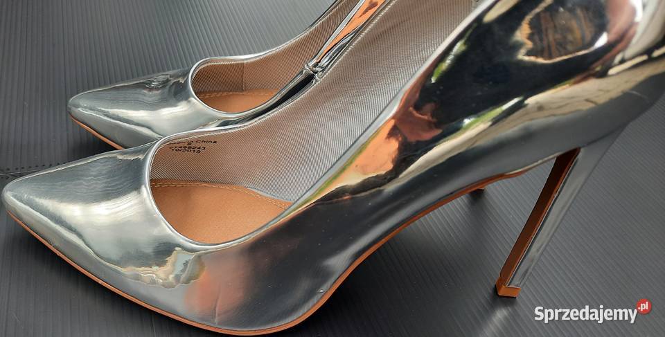 38 Asos srebrne szpilki 11 metallic 24 Gaszowice sprzedam