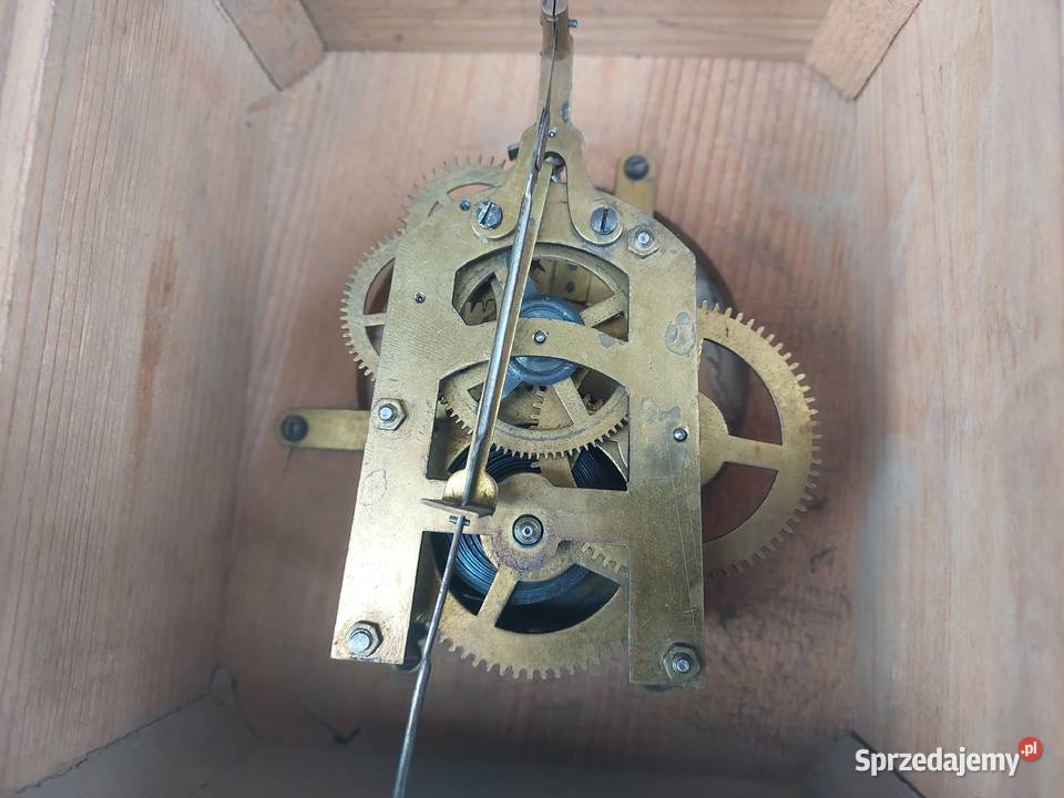 Stary okrągły zegar ścienny klubowy przedwojenny Antyki Tczew