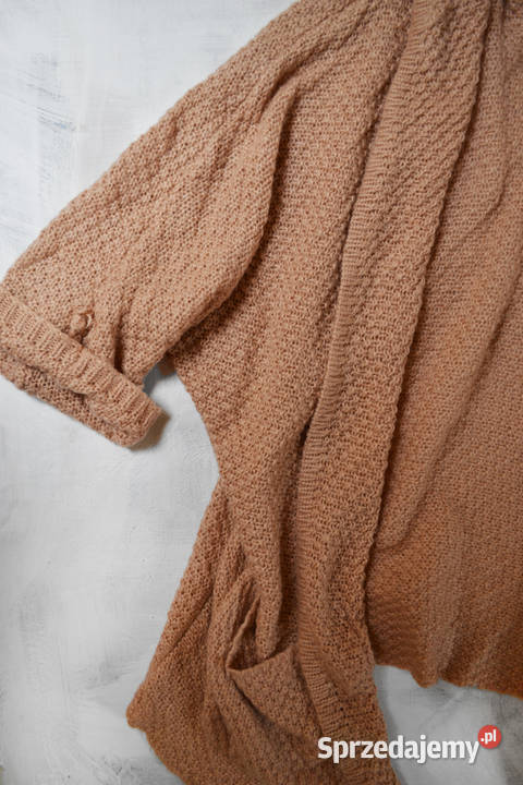 duży sweter morelowy narzutka jesień zima M L XL Rozmiar 40(L)
