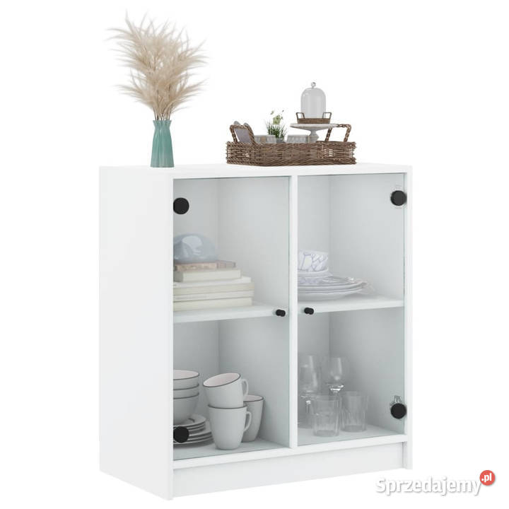 Szafka ze szklanymi drzwiami biała 68x37x755 Warszawa