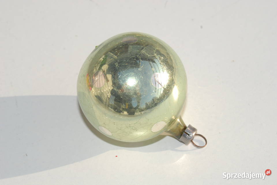 Stara ozdoba choinkowa bombka złota srebrne Cieszyn