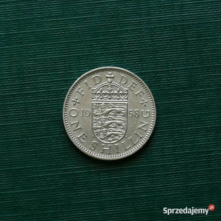 WIELKA BRYTANIA 1 szyling 1958r Herb Anglii Numizmatyka Gliwice