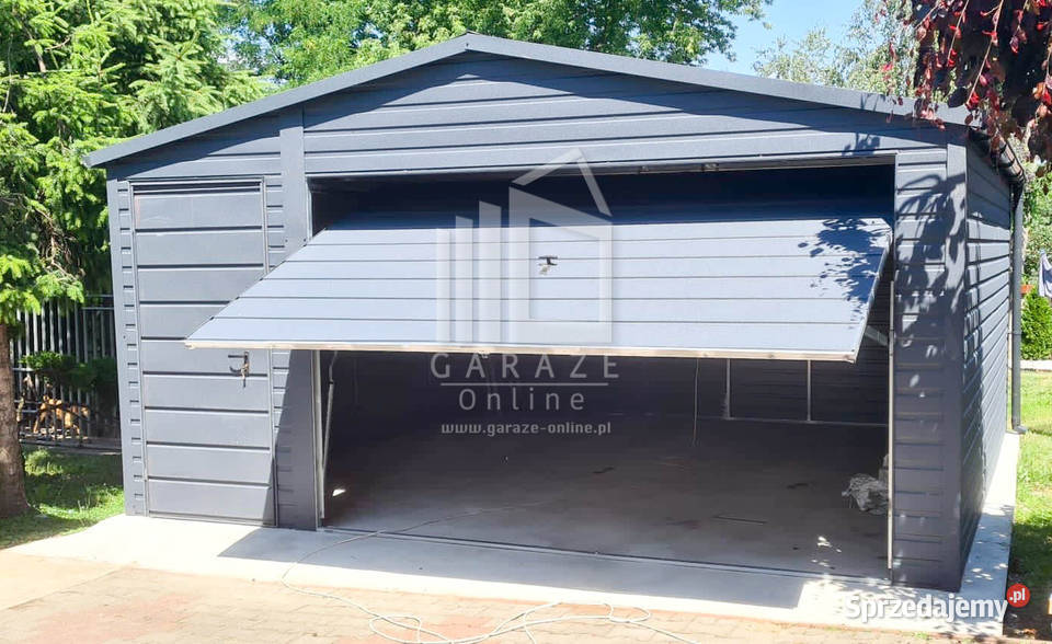 GARAŻ BLASZANY 4m x 5m Brama uchylna rynny mazowieckie