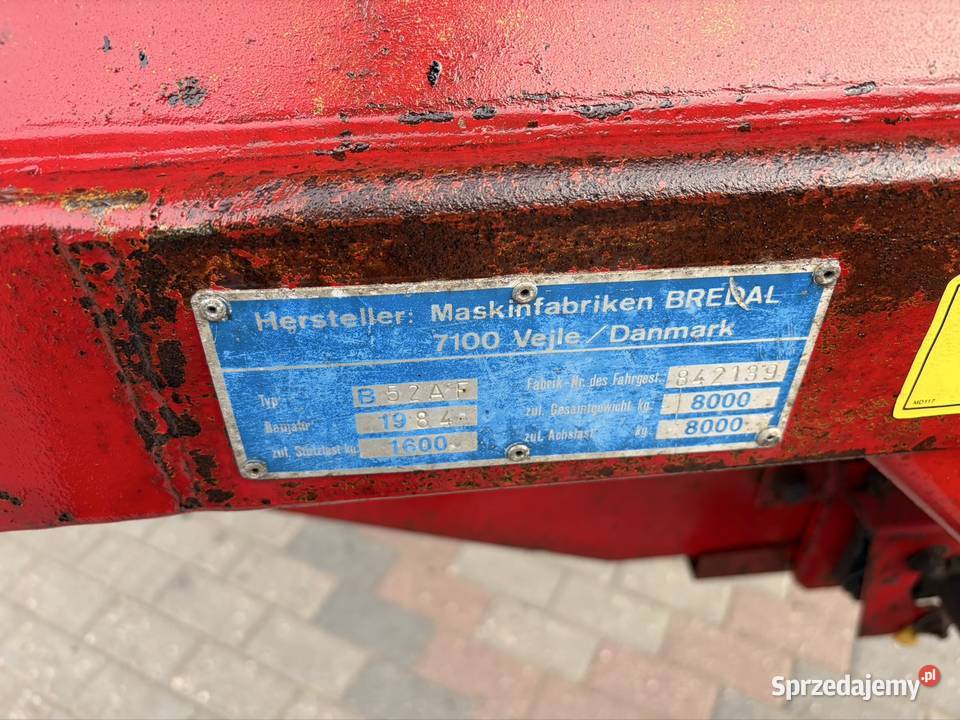 Rozsiewacz do wapna Bredal 8 ton