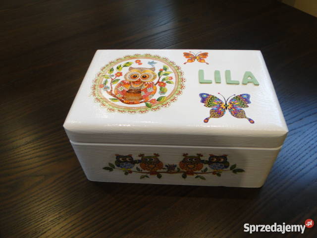 Sowa Mądra Głowa sówki duży kuferek decoupage Dekoracje i ozdoby Pokój dziecięcy Bochnia sprzedam