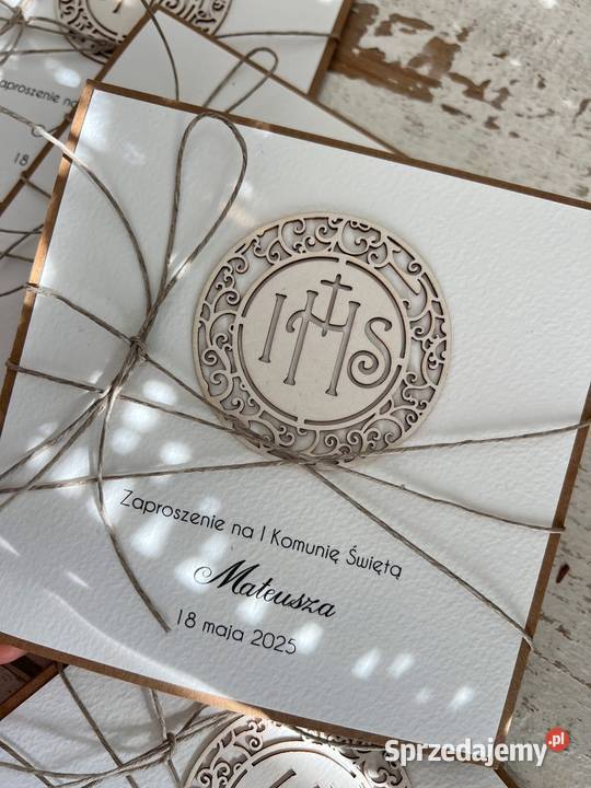Zaproszenia na komunie dziewczynki ręcznie Gdańsk sprzedam